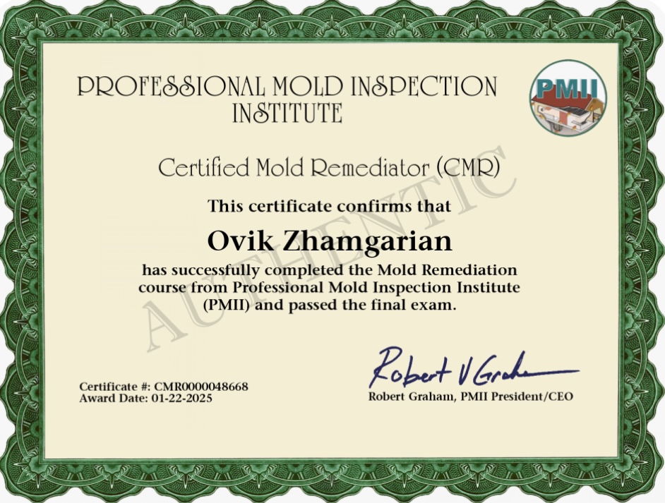 PMII Certified Mold Remediator (CMR) certificate