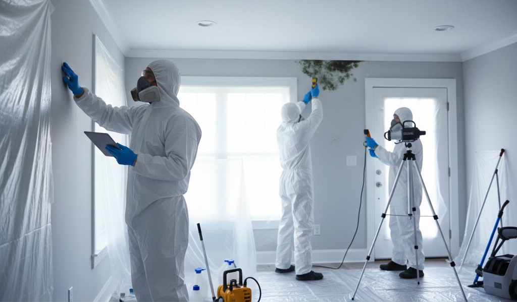 Mold removal and containment work